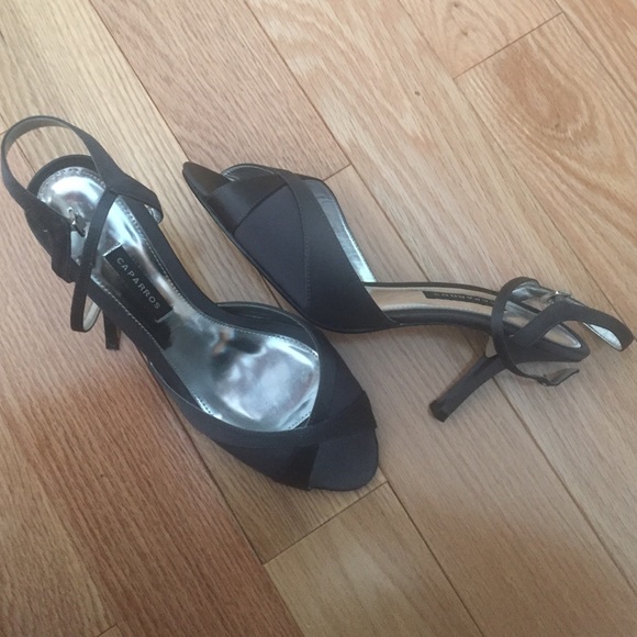 Caparros grey silk heels