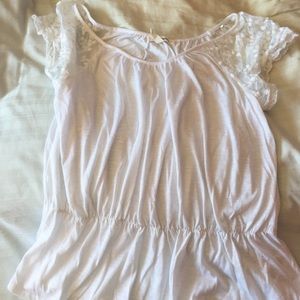 Aeropostale white blouse with lace shoulders