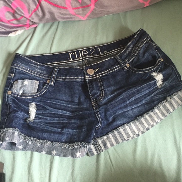 Navy blue jean shorts