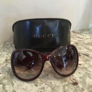 Gucci burgundy sunglasses