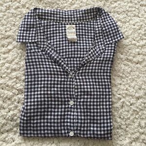 J Crew Perfect Shirt gingham print