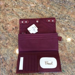 Red Fossil wallet