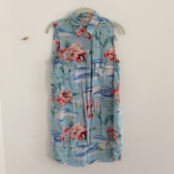 EQUIPMENT 100% silk Hawaiian print dress