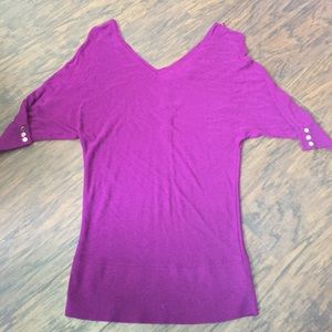 Off the shoulder, purple, 3/4 length sweater