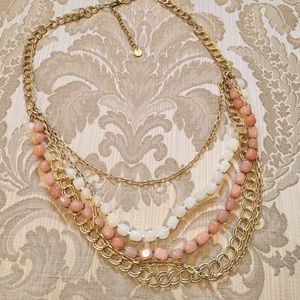 Talbots Peach Cream and Gold Necklace