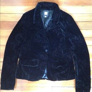 Velour embroidered blazer