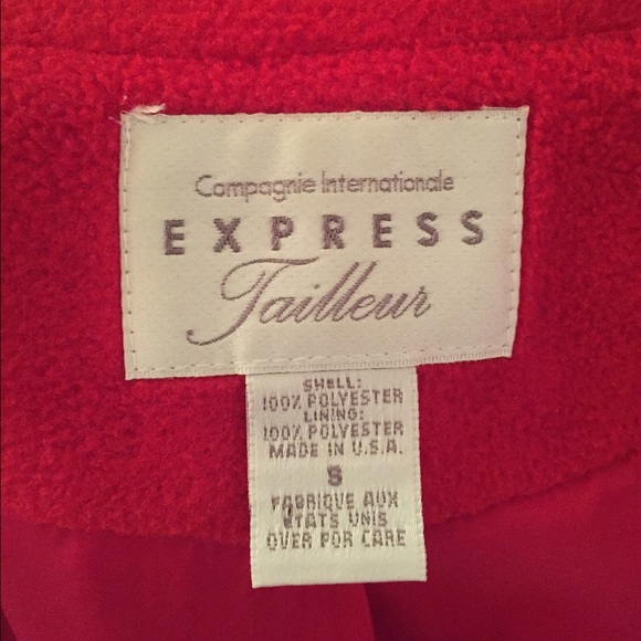 💋 Vintage Red Double Breasted Belted Jacket - Picture 2 of 4