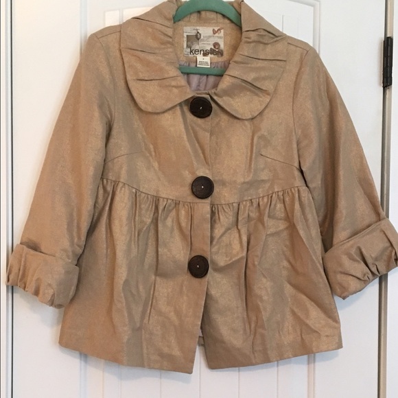 Kensie gold foil metallic jacket