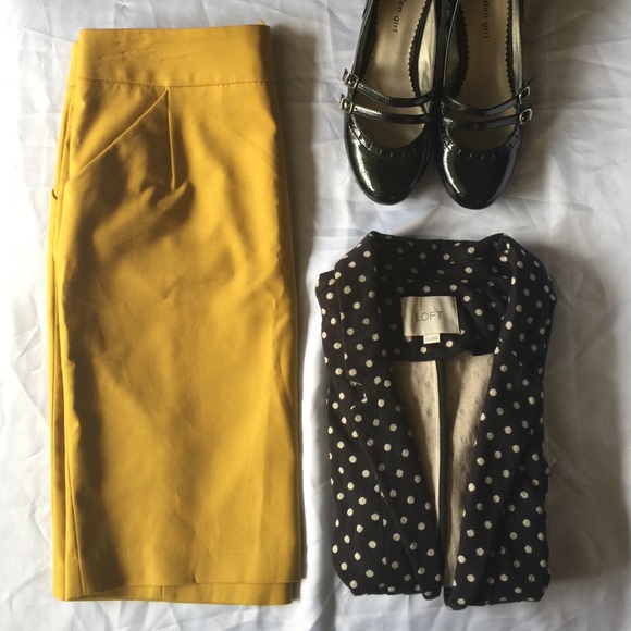 Kenar Dresses & Skirts - Kenar Mustard Yellow Pencil Skirt