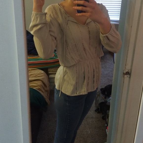Flowing cream blouse