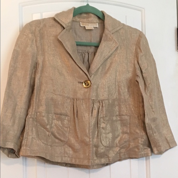 Gold foil cropped Michael Kors jacket