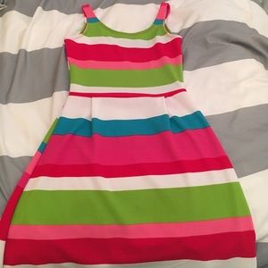 Multicolored strip dress