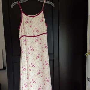 Long floral printed GAP XL girls dress velvet trim