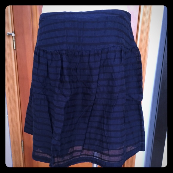 Navy Blue Stripe Skirt