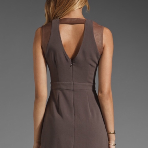 🙅🏻‍♀️SOLD BB Dakota Leather Trim Dress in Bark - Picture 2 of 2