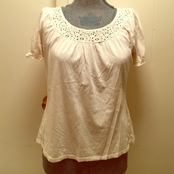 Merona cream  peasant tee size M