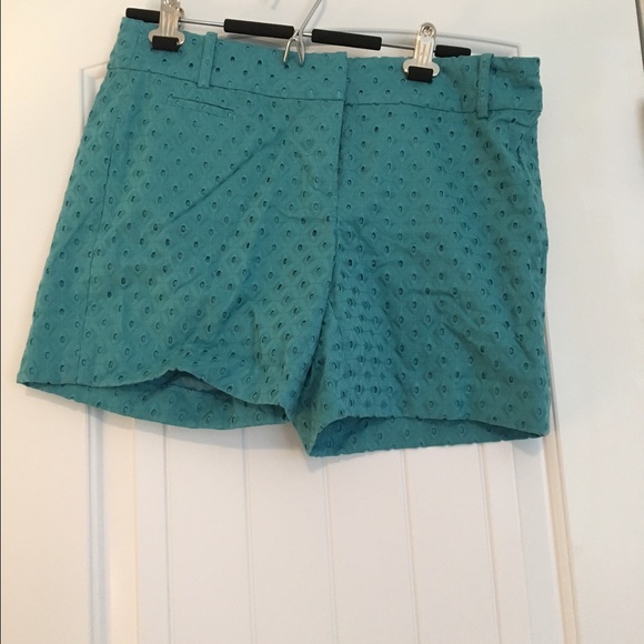 Loft teal eyelet shorts