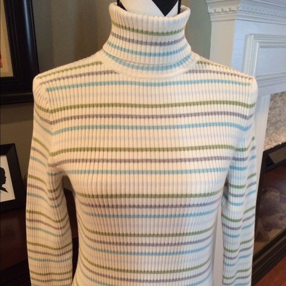 GAP stretch striped turtleneck.