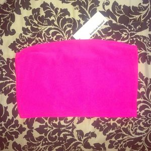 American Apparel Hot Pink Ribbed Bandeau