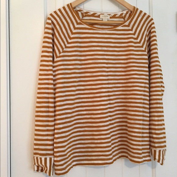 Mustard yellow and cream long sleeved T