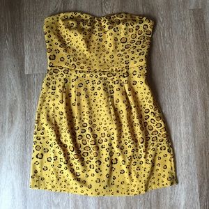 Leopard strapless dress
