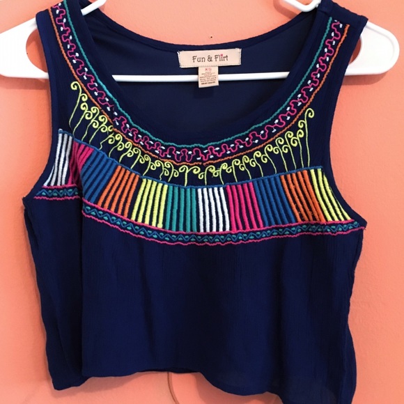 Colorful print crop top