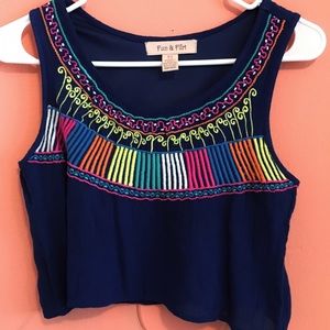Colorful print crop top