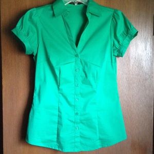 Kelly Green Fitted Blouse