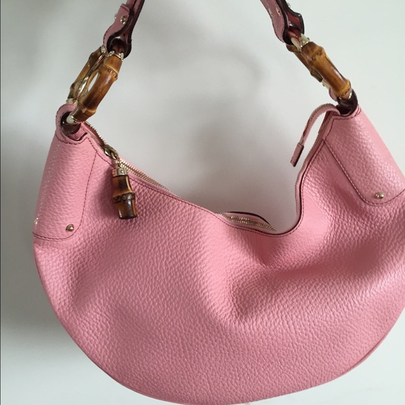 Gucci Handbags - Pink leather and bamboo Gucci purse