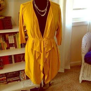 Draped Open Cardigan