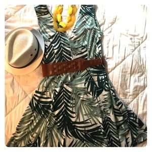 Palm print dress