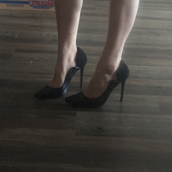 Zara mixed texture Genuine leather + suede heels - Picture 2 of 4