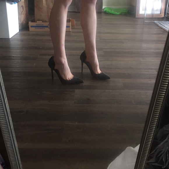 Zara mixed texture Genuine leather + suede heels - Picture 3 of 4