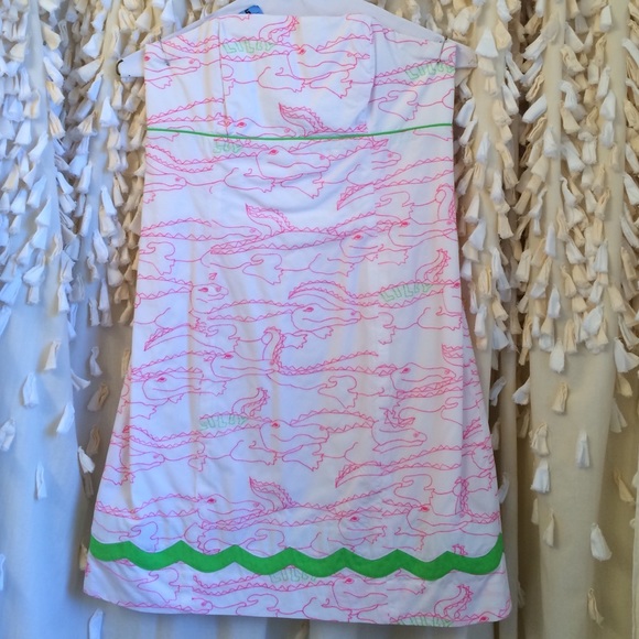 Lilly Pulitzer white alligator embroidered dress