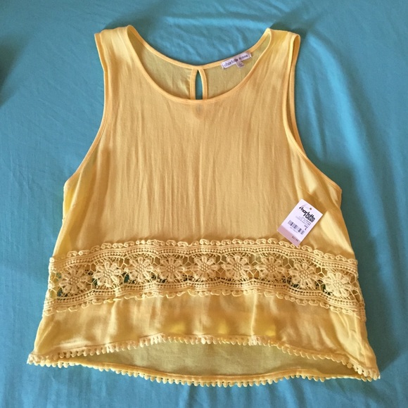 Tank top with floral lace detail