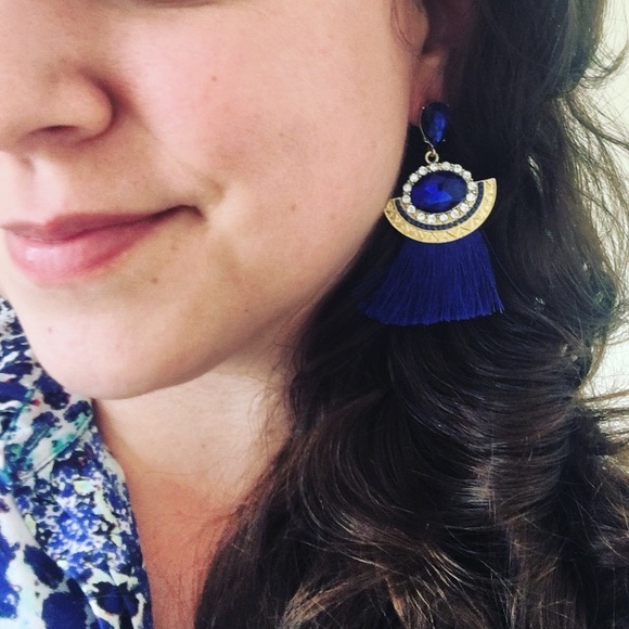 T&J Designs Jewelry - T&J Designs royal blue tassel earrings