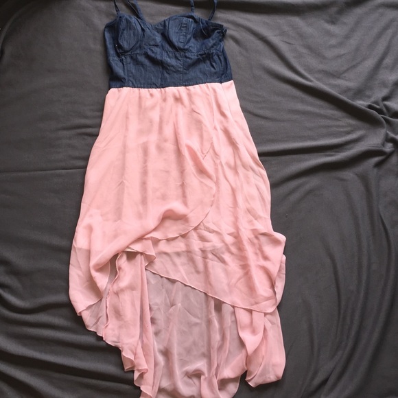 beautiful pink and Jean dress