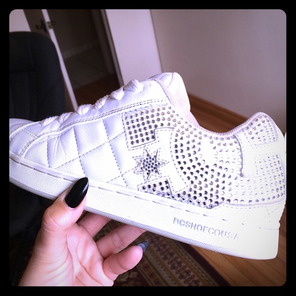 white rhinestone shoes