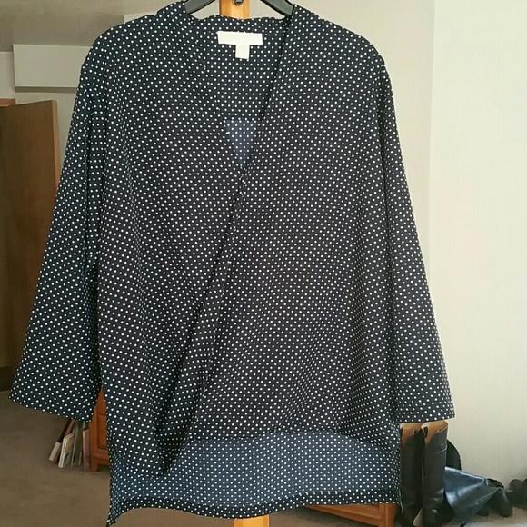 MICHAEL Michael Kors Tops - MICHAEL Navy polka dot blouse