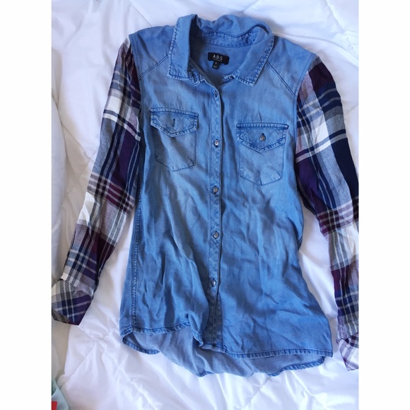 Plaid & Jean Button Up