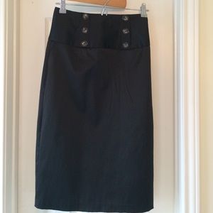 Black high waisted skirt.