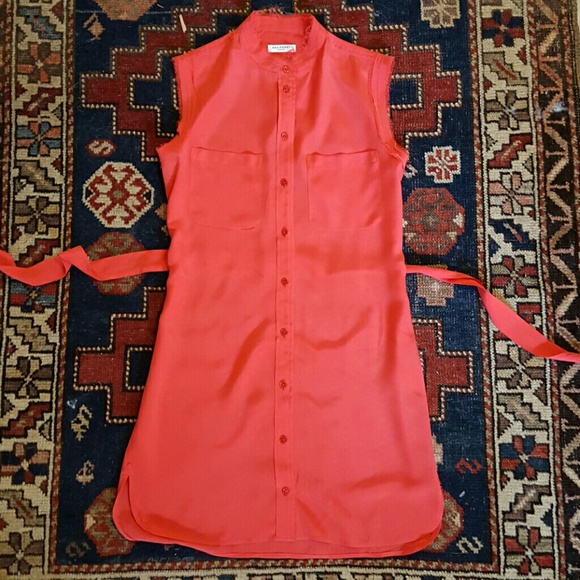 Silk Frayed Edge Equipment Dress in Rosetta