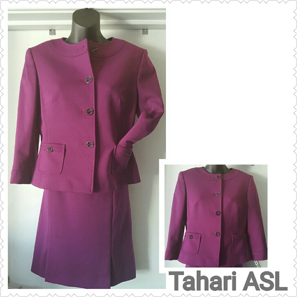 NWT magenta Tahari suit set
