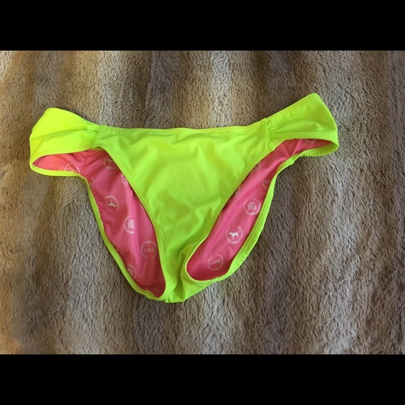 Pink Neon green bikini bottoms