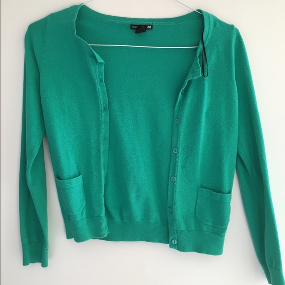green button-down cardigan from H&M