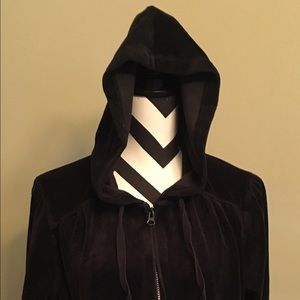 Old Navy black velour zip up hoodie.