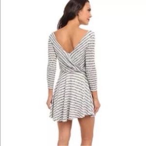 Free People Striped Dress Grey Dress/Shirt White
