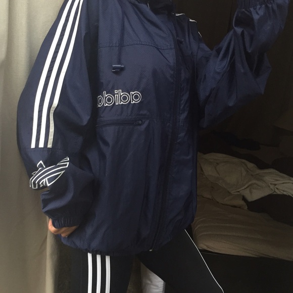 navy adidas originals jacket