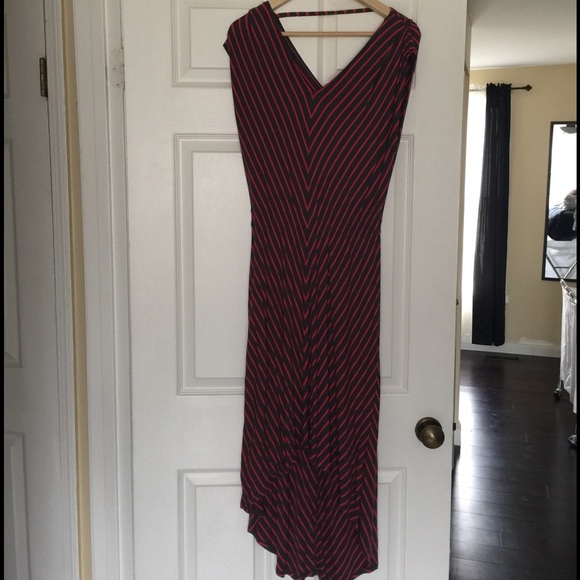 Striped Dress shorter in Front than Back