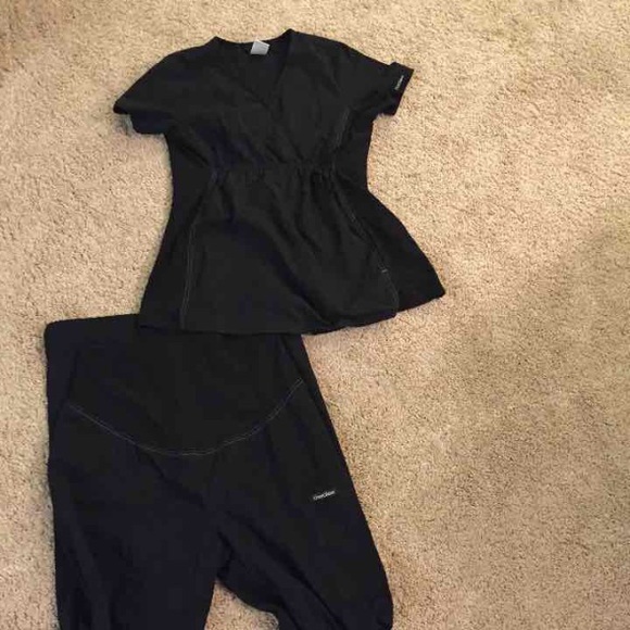 Cherokee black maternity scrubs, size xs tall